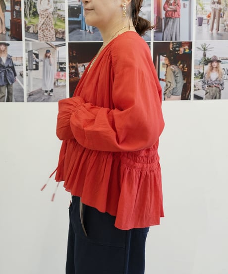 【Le Melange】　ご予約 COTTON DOBBY STRIPE/DOT ブラウス