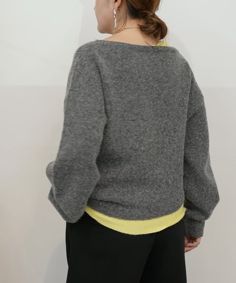 【cafune】　ご予約  asymmetry bicolor knit pullover