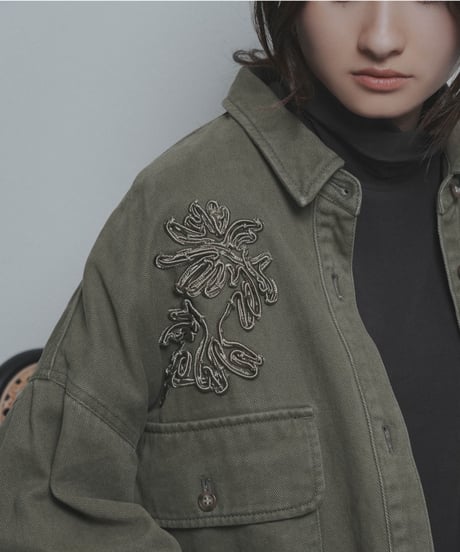 【CYAN tokyo】　ご予約  "Liren別注カラー"刺繍オーバーシャツブルゾン