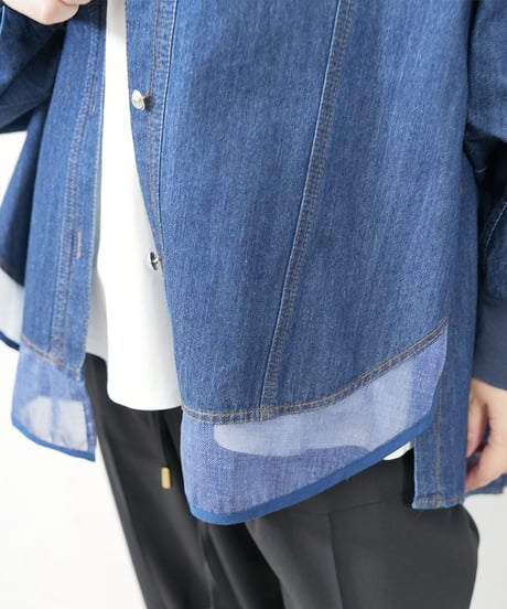 2way sleeve denim shirt