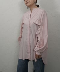Stripe frill sleeve shirt