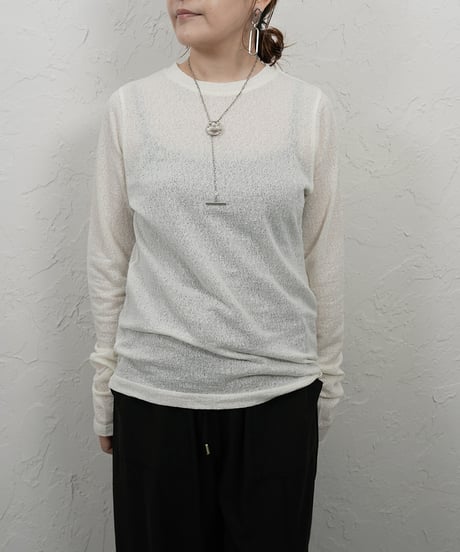 See-through jacquard　longsleeve Tshirt