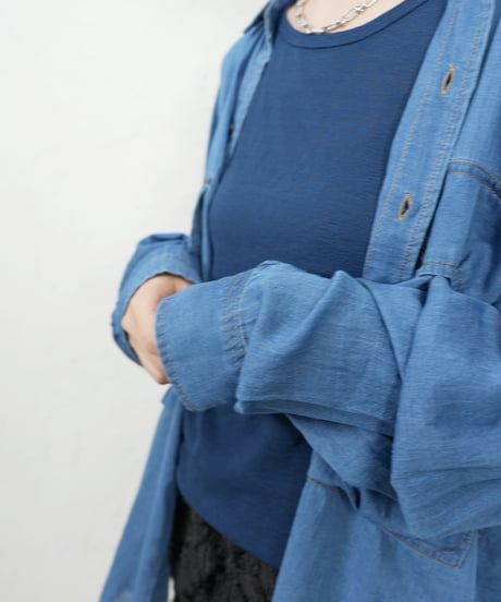 Sheer denim big shirt【ラスト2点】