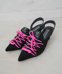 Knit Lace-Up Sneaker Heel