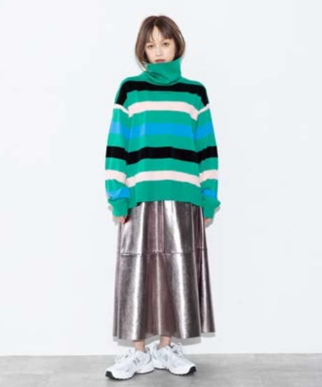 【MARGAUX VINTAGE】　ご予約  異素材ボーダータートルニット