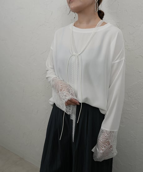 Sheer TEE　カフスレース　付属リボン付き　残り僅か！