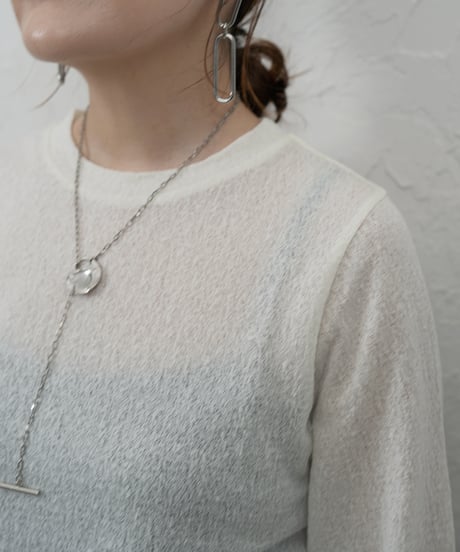 See-through jacquard　longsleeve Tshirt