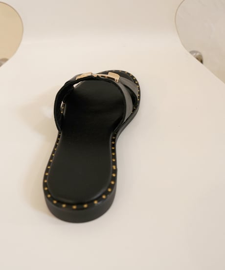 【BARI SHOES】　ご予約 Hレザースタッズレザー サンダル