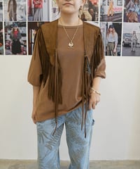 【Le Melange】　ご予約 ECO SUEDE フリンジケープ