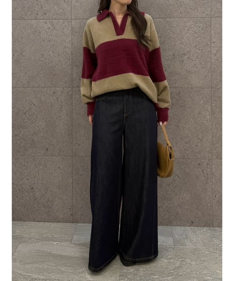 【ROSIEE】　ご予約 数量限定フェザーMIXボーダーKnit