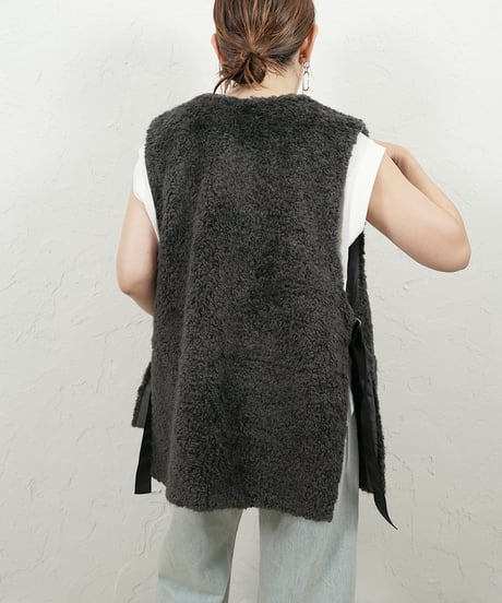 Curly boa vest