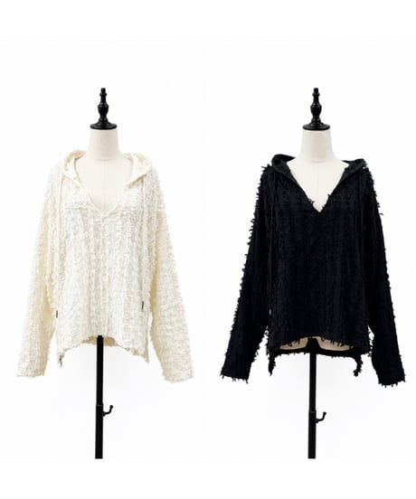 【siro delabonte】　ご予約 fringe jacquard foody pullover