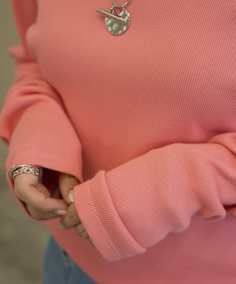 【Le Melange】　ご予約   コットンテンセルリブジャージークルーネックロンT