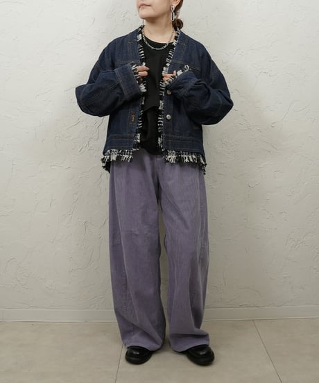 Corduroy curve pants