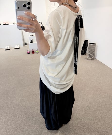 【MAISON MAVERICK】　ご予約  Back Ribbon Drape Tunic