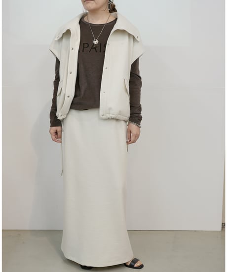 【cafune】　ご予約  melton jersey stand vest