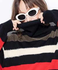 【MARGAUX VINTAGE】　ご予約  異素材ボーダータートルニット