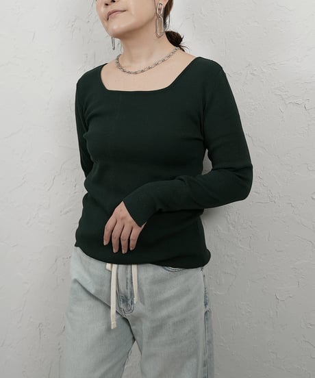 Square knit pullover