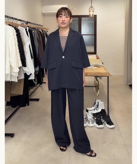 【siro delabonte】　ご予約 Stripe tuck straight pants