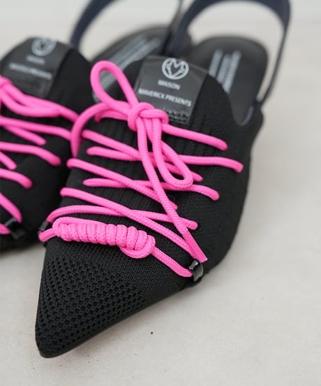 Knit Lace-Up Sneaker Heel