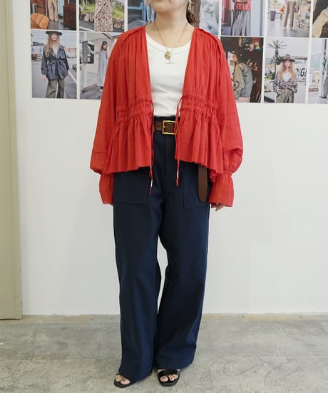 【Le Melange】　ご予約 COTTON DOBBY STRIPE/DOT ブラウス