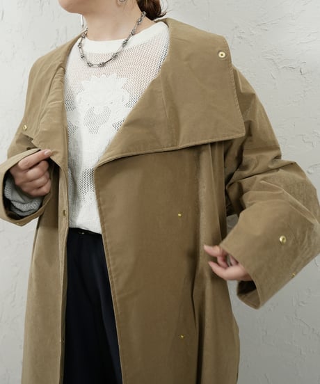 Fake suede stand coat | select shop Liren