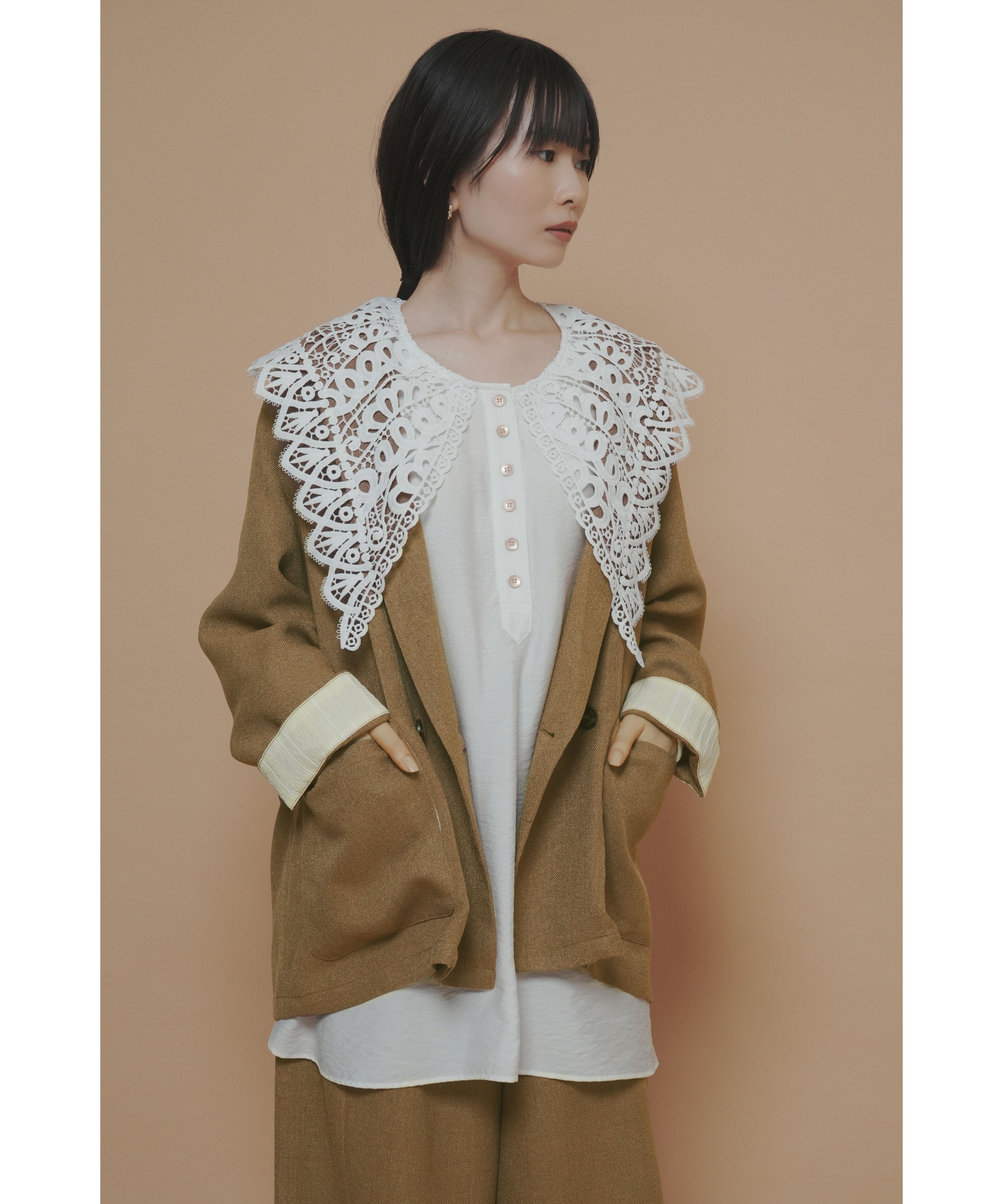 CASSANDRE 　リネン100%　ゆったりジャケット　ほぼ未使用 cyan_tokyo】 ご予約 リネンライクジャケット | select shop Liren