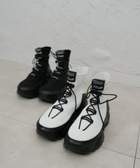 Mesh-knit High-Top Chunky Boots