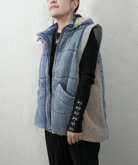 Denim×Boa padding　vest