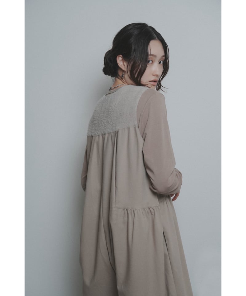 【紗代子】ザクロペインター　YB・WB・CL・C おまとめ品 CYAN tokyo】 ご予約 シャギーコンビパッチギャザーサロペ | select sh