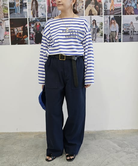 【Le Melange】　ご予約 BOREDER JERSEY ロングTシャツ