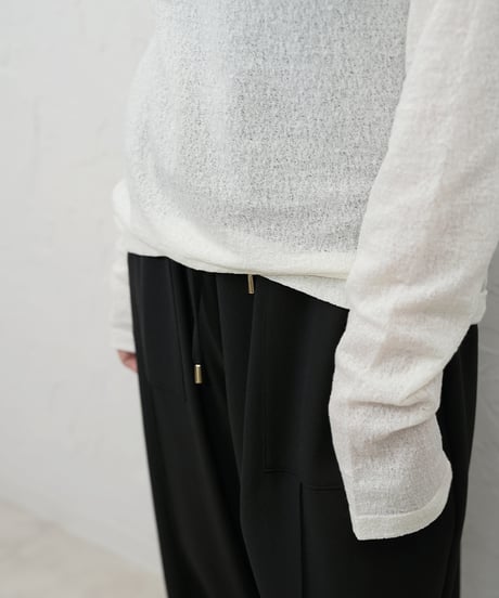 See-through jacquard　longsleeve Tshirt