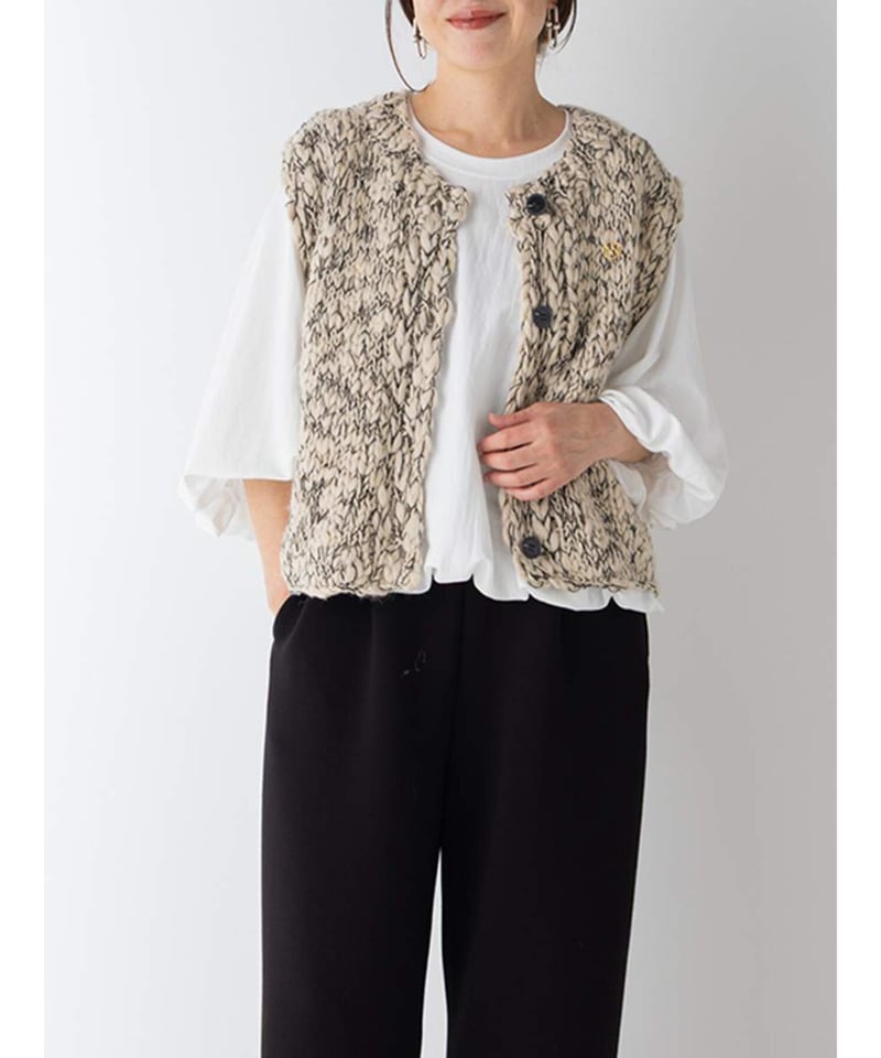 YENN】 ご予約 HAND SLUB MIX VEST | select shop Liren