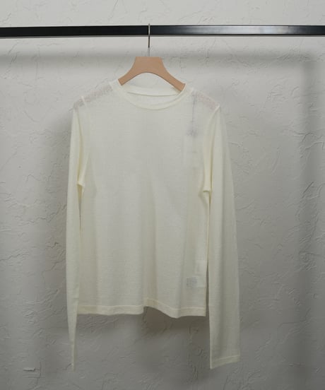 See-through jacquard　longsleeve Tshirt