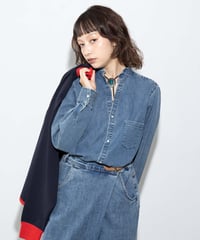 【MARGAUX VINTAGE】　ご予約 ライトオンスデニムフリルシャツ