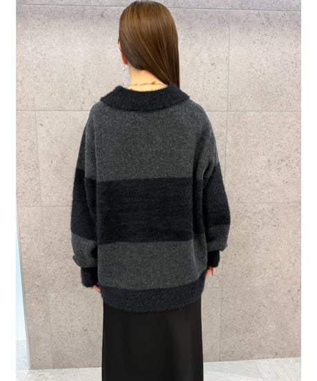 【ROSIEE】　ご予約 数量限定フェザーMIXボーダーKnit