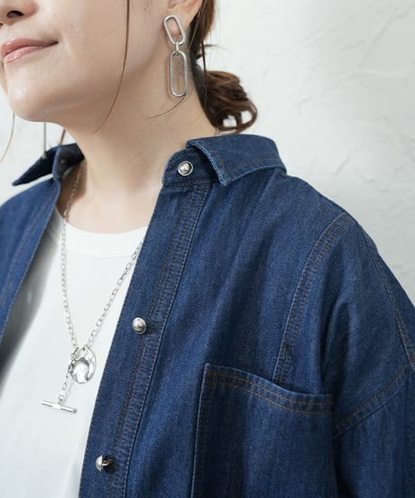 2way sleeve denim shirt