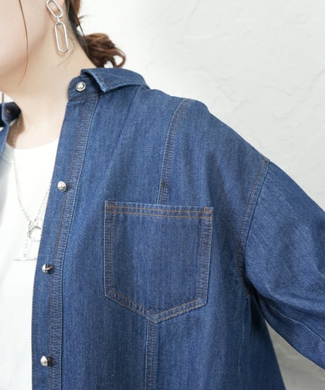 2way sleeve denim shirt
