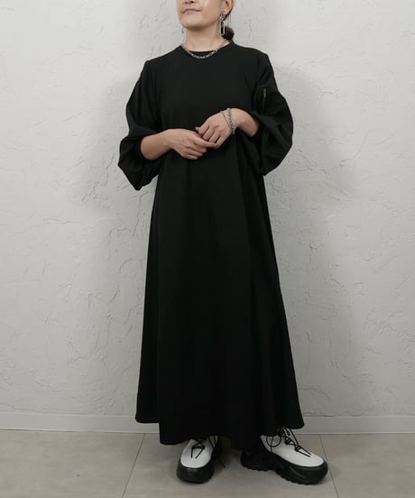 【Liren別注！低身長size】 Military　docking　knit one-piece