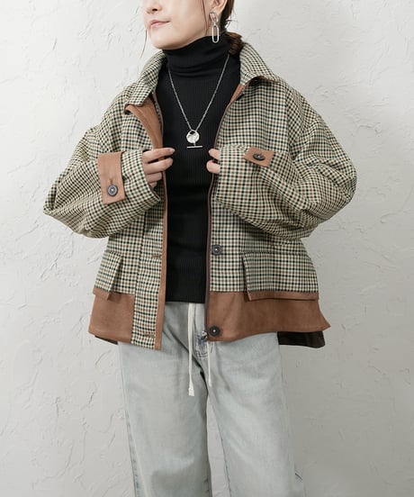 Fake leather docking Jacket【ラスト1点】