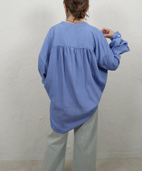 Stripe frill sleeve shirt