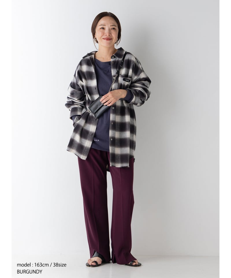 YENN】 ご予約 SIDE SLIT SLACKS 低身長sizeあり！ | selec