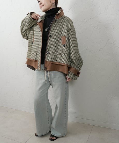 Fake leather docking Jacket【ラスト1点】
