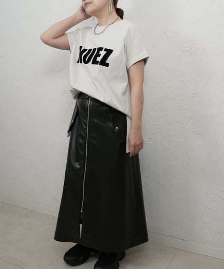 NUEZ flocked print　T