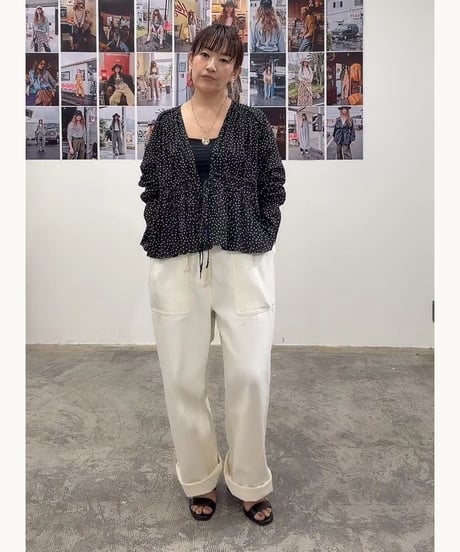 【Le Melange】　ご予約 COTTON DOBBY STRIPE/DOT ブラウス