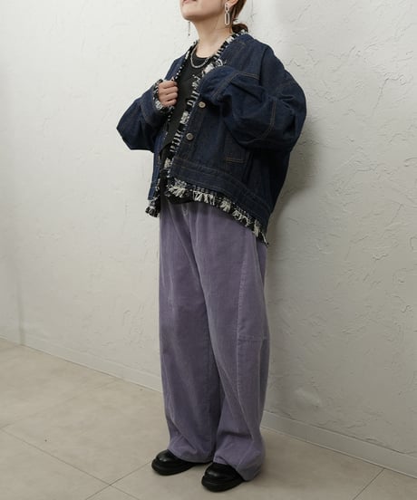 Corduroy curve pants