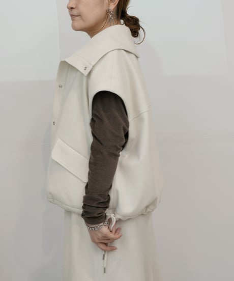 【cafune】　ご予約  melton jersey stand vest