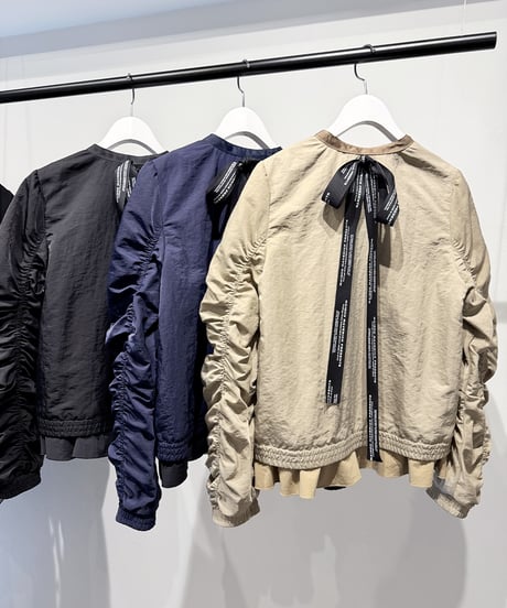 【MAISON MAVERICK】　ご予約  Gathered Sleeve Blouson with Back Ribbon
