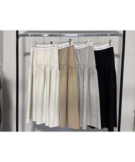 【MARGAUX VINTAGE】　ご予約  ロゴウエストギャザースカート