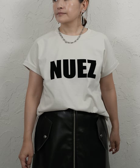 NUEZ flocked print　T